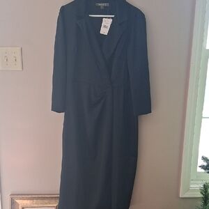 Melonie T Faux Wrap Dress BlackTuxedo Style Size 14